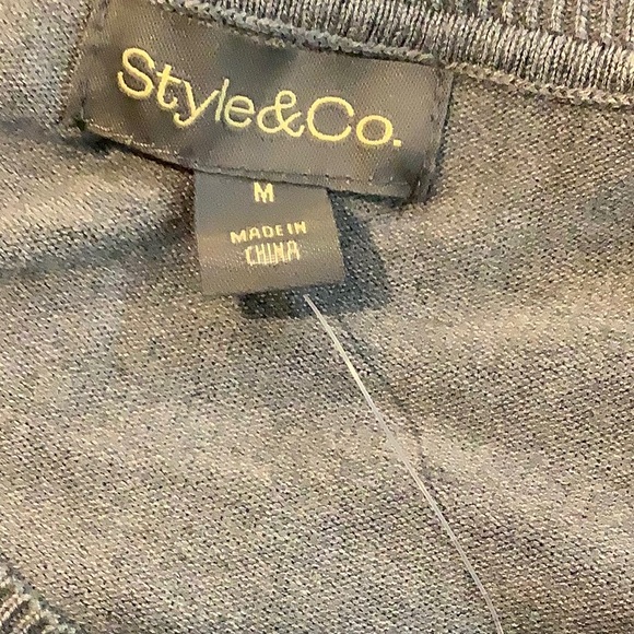 NWT STYLE &Co Womens Recycled Gray Capsule Academia Classic Spring Cardigan M - Picture 5 of 8